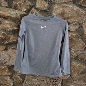 Nike Heather Gray/Blue Long Sleeve Tee